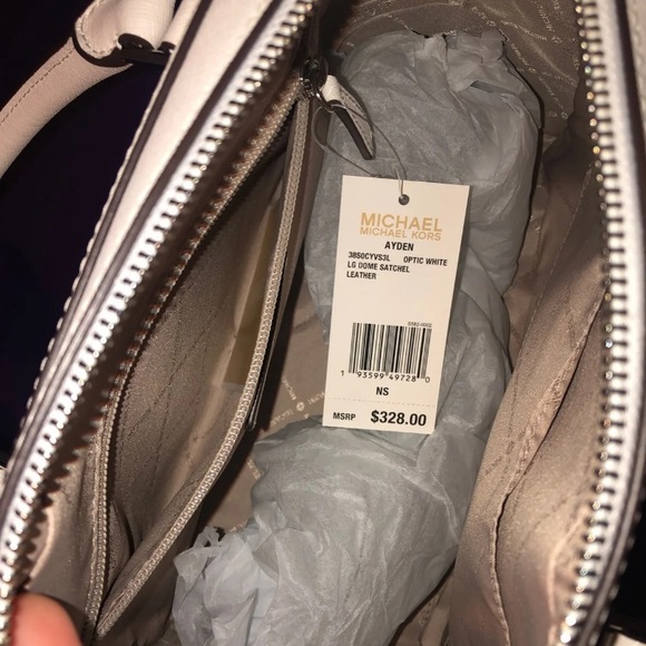 NWT MICHAEL Michael Kors white satchel purse - Picture 4 of 6